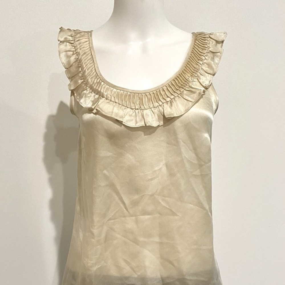 JCREW ❤️ silk ruffle top sleeveless shell tank top blouse
